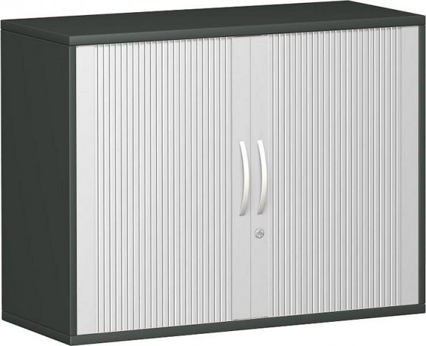 armoire à volets roulants geramöbel 1 étagère décorative, verrouillable, 1000x425x768, argent/graphite, N-10Q210-SG