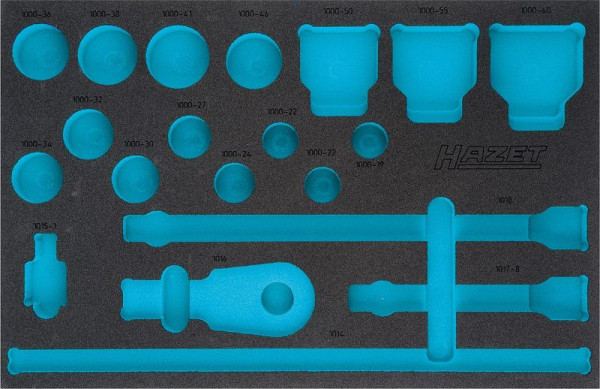 Insert en mousse souple à 2 composants Hazet, pour 163-406/20, dimensions / longueur : 519 mm x 342 mm Taille du système d'organisation : 3/3 (519 x 342 mm), 163-406L