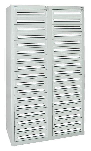armoire à tiroirs émoussés série T-100/35-4, RAL 7035/7035, 34 tiroirs (34 x100 mm), 8154107