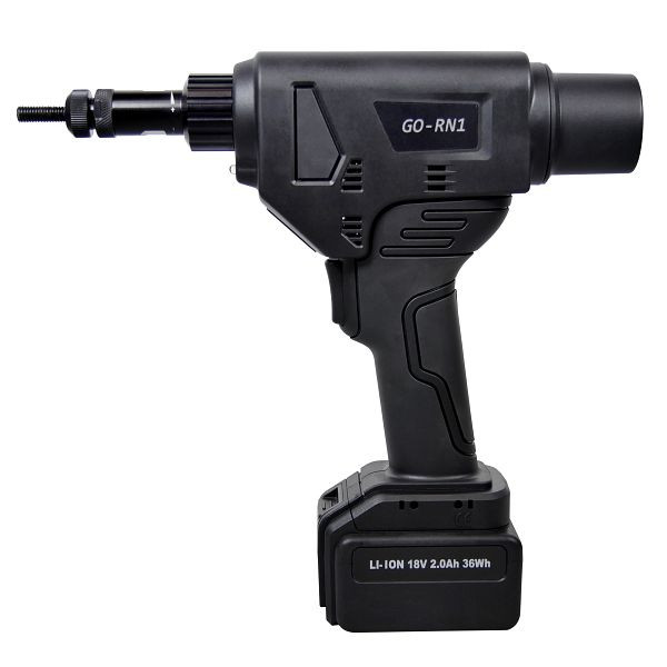 Outil à batterie GOEBEL GO-RN1 pour rivets aveugles 2xbatterie Li-Ion 2.0Ah 36Wh, chargeur et mallette, 2277030010