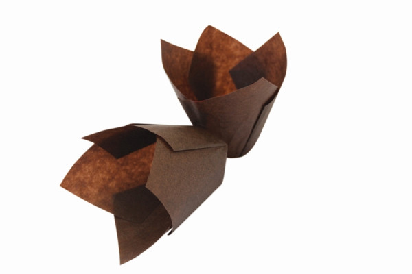 Moule à muffins Schneider marron tulipe, fond 50 mm, hauteur 55 mm, paquet de 1000, 122270