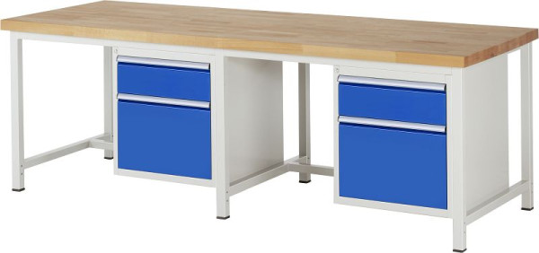 Etabli RAU série 8000 - modèle 8156, L2500 x P900 x H840-1040 mm, base système L2445 x P850 x H800-1000 mm, 03-8156A1-259B4H.11