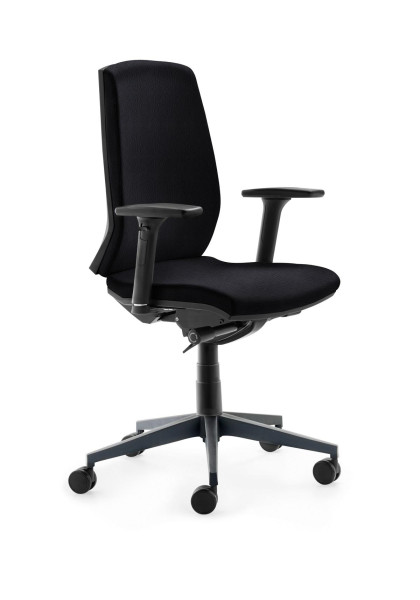 Fauteuil pivotant Mayer Sitzmöbel , dossier réglable en hauteur sur 7 positions, mécanisme synchrone, accoudoirs réglables en hauteur, cuir véritable, 2470_AV_81007
