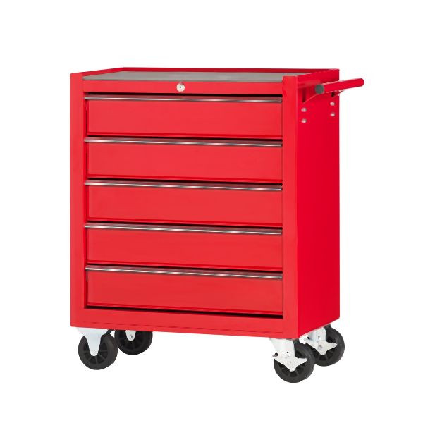 Chariot d'atelier Metra, simple avec 5 tiroirs, rouge, 10219