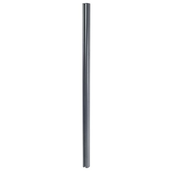 Poteau alu Mendler Clôture Sarthe WPC, poteau pilier, système enfichable, 240cm, gris, 76243