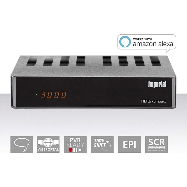 Récepteur satellite HD compact IMPERIAL HD6i - Intelligent, DVB-S2, Alexa Voice, Sat vers IP, Portail Web, PVR Ready, 77-547-00