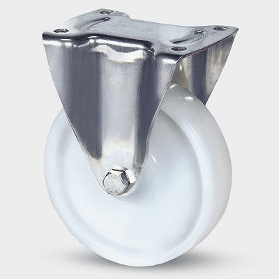 Roulette fixe TENTE-ROLLEN, roue Ø 160 mm, capacité de charge 500 kg, hauteur 200 mm, D 75 Shore, montage sur platine, 8478UOD160P63