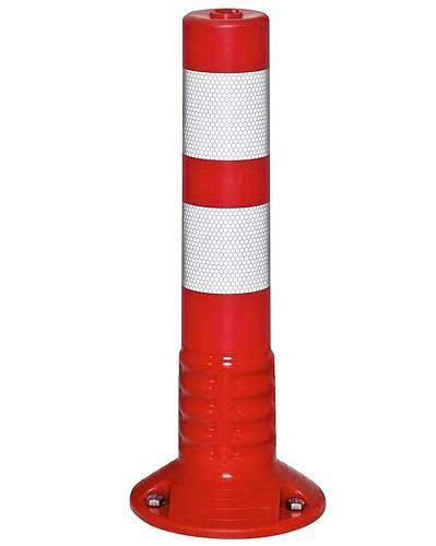 Cylindre de guidage DENIOS ComeBack, à montage automatique, avec 2 bandes blanches, hauteur 460 mm, 240-902