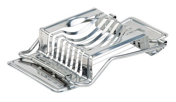 Coupe-œufs APS, 14,5 x 8 cm, hauteur : 2,5 cm, inox, pour couper les œufs durs en longueur et en travers, 88099