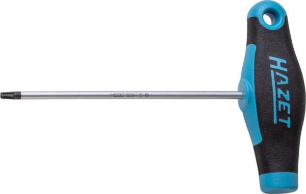 Tournevis Hazet, avec poignée en T, profil intérieur TORX®, T15, lame ronde, poignée en T ergonomique HAZET à 2 composants, 828-T15