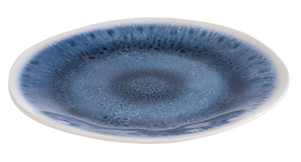 Assiette APS -BLUE OCEAN-, Ø 26,5 cm, hauteur : 2 cm, mélamine, intérieur : décor, bleu, extérieur : blanc, 84675