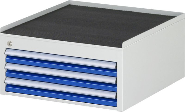 Armoire à tiroirs RAU série 7000, L580xP650xH285mm, tiroirs : 3xH60mm, support métallique avec bord roulant sur 3 côtés et tapis antidérapant, 03-L1.2A-MT.11