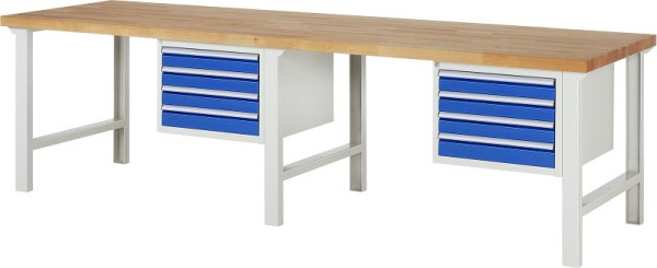 Etabli RAU série 7000 - modèle 7133, L3000 x P900 x H840 mm, base système L3000 x P850 x H800 mm, 03-7133A1-309B4S.11