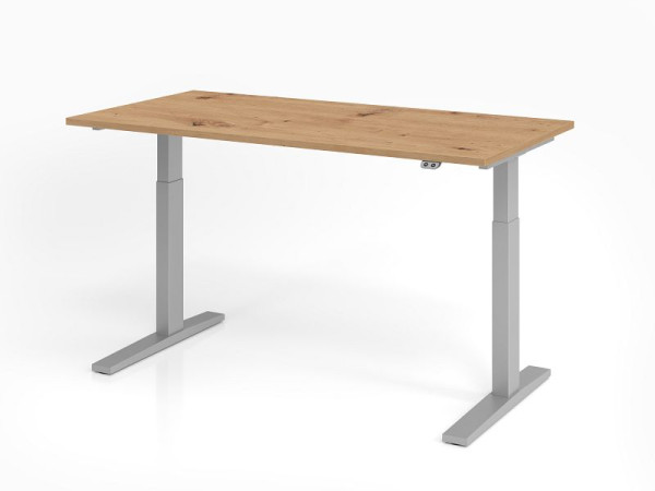 Bureau Hammerbacher XMKA16, 160 x 80 cm, plateau : chêne noueux, épaisseur 25 mm, chant épais en ABS, forme rectangulaire, VXMKA16/R/S