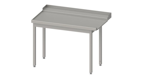 Table d'égouttage Stalgast, guide panier avec pente, sans étagère de base 1000x750x880mm, montage côté gauche, avec dosseret, soudé, VAL10710LA