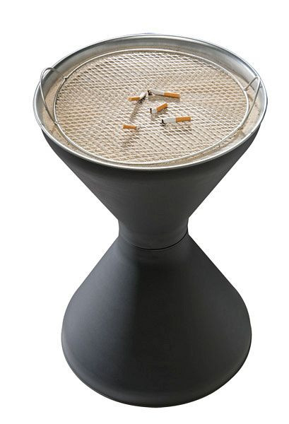 Cendrier sur pied APS -DIABOLO-, Ø 40 cm, hauteur : 60 cm, PP, tôle galvanisée, avec 1,5 kg de sable, 00574