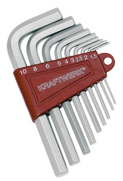 Jeu de clés Allen Kraftwerk, 9 pièces, version courte, 1,5-10 mm, 3601
