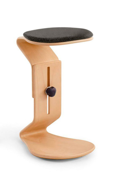 Tabouret NEST NATURE prêt avec coussin d'assise plat en noix de coco, anthracite, 1119_96_32047