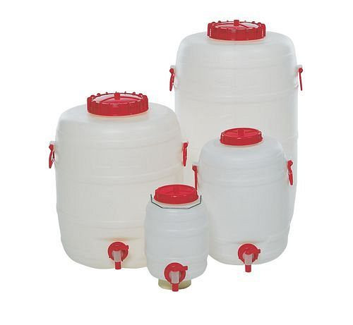 Fût plastique DENIOS avec robinet, volume 80 litres, 117-937