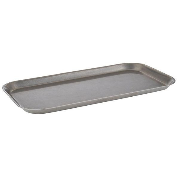 Plateau APS -VINTAGE-, 34 x 18 cm, hauteur : 1,5 cm, acier inoxydable, aspect inox antique, 30131