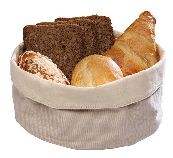 Sac à pain APS, Ø 20 cm, hauteur : 9 cm, coton, beige, lavable en machine jusqu'à 30 degrés, 30350