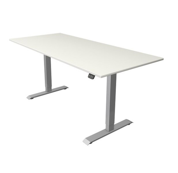 Table compacte Kerkmann L 1800 x P 800 mm, réglable en hauteur électriquement de 740 à 1230 mm, blanc, 10227510