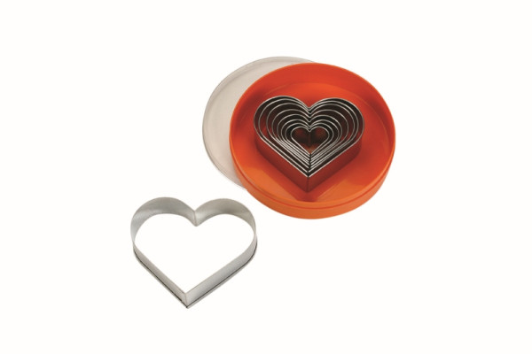 Set d'emporte-pièces Schneider coeur, lisse 9 pièces, acier inoxydable, épaisseur du matériau : 0,4, 0,5 mm, 199510