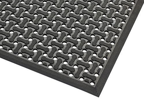 Tapis antidérapant DENIOS SF 6.9, caoutchouc naturel, noir, 60 x 90 cm, 247-725