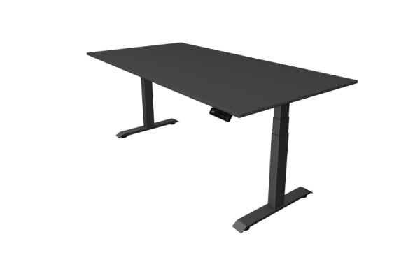 Table assis/debout Kerkmann Move 4, L 2000 x P 1000 mm, réglable en hauteur électriquement de 640 à 1290 mm, anthracite, 10080913