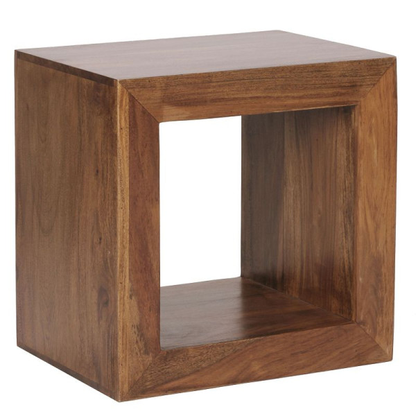 Étagère sur pied Wohnling MUMBAI en bois de Sesham massif 44 cm de haut, étagère design en bois produit naturel, WL1.206