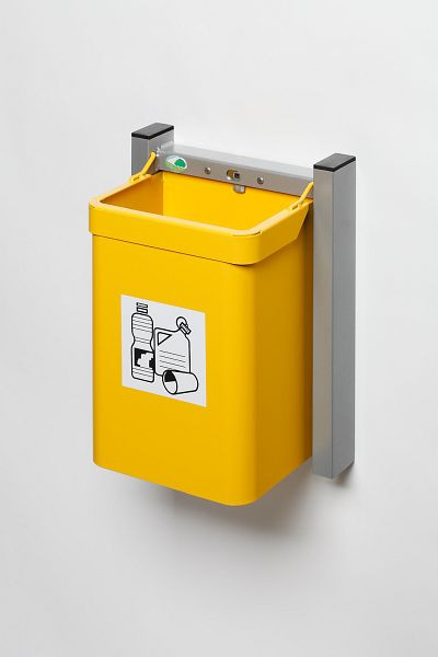 Collecteur de déchets VAR unité murale "Ville" G3, autocollant pictogramme matières recyclables, jaune, 1534