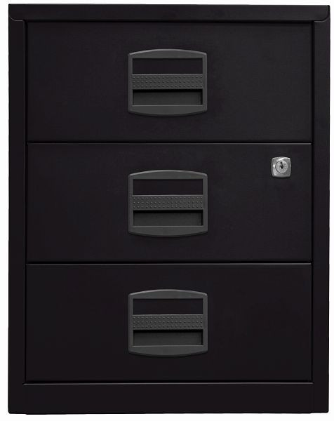 armoire latérale mobile PFA, 3 tiroirs universels, noir, PFAM3S633