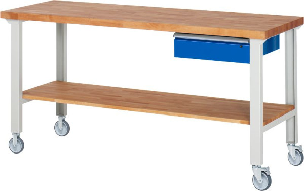 Établi mobile RAU 7001A7, 2000x700x1000mm, 2 roulettes fixes et pivotantes chacune, 05-7001A7-207B4S22.11