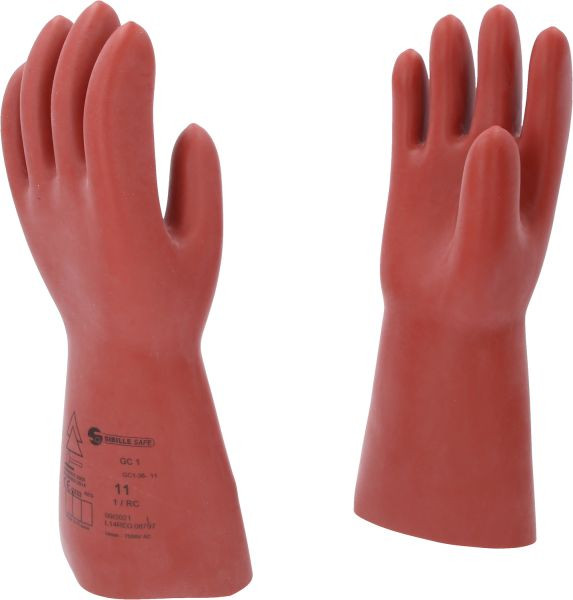 KS Tools Gant de protection pour électricien avec protection mécanique, taille 11, classe 1, rouge, 117.0073