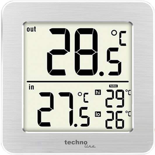 Station de température Technoline, dimensions : 81 x 81 x 13 mm, WS 7049
