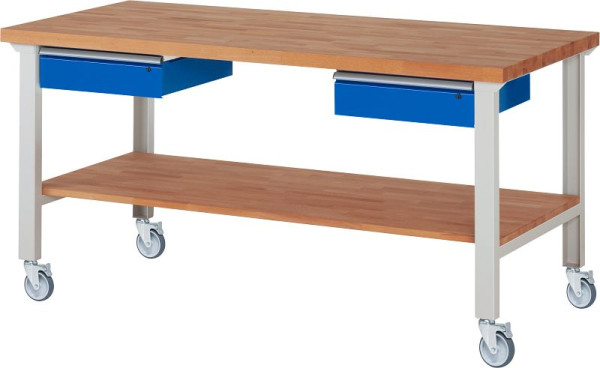Etabli mobile RAU 7002A7, 2000x900x1000mm, 4 roulettes pivotantes, 05-7002A7-209B4S4.11