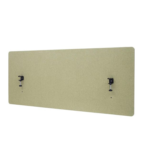 Cloison de table acoustique Mendler HWC-G75, paravent de bureau, panneau d'affichage de bureau, tissu/textile à double paroi, 60x140cm vert, 71933+71943