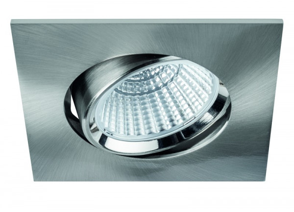 rutec Projekt BAN COB LED - spot encastré, orientable, carré, 350mA, 7W, IP40, 2700K, CRI90 - fer brossé, PEC355UWWOK