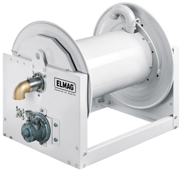 Enrouleur de tuyau industriel ELMAG série 700 / L 690, entraînement pneumatique pour air, eau, diesel, 20 bar, 43635