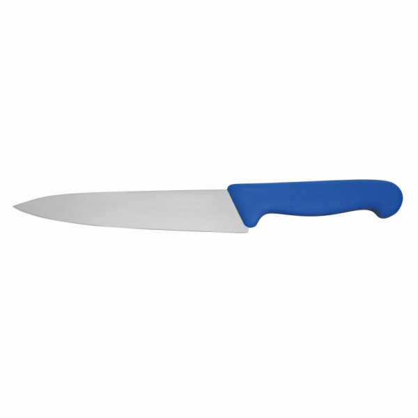 Couteau de chef Schneider, lame étroite, 18 cm, manche bleu, 260837