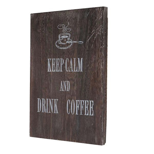 Mendler Plaque Murale Café, Panneau Décoratif Panneau en Bois, Look Shabby Vintage 40x30cm, 44834