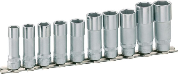 Jeu de douilles Hazet, six pans, carré creux 10 mm (3/8 pouce), profil de traction à six pans extérieur, 10 - 19, nombre d'outils : 10, 880LG/10H
