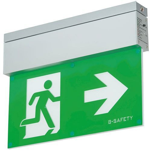 B-SAFETY Éclairage de secours LED L-Lux Standard, autotest, durée d'éclairage 1-8 heures, surface de plafond, aluminium, 304269