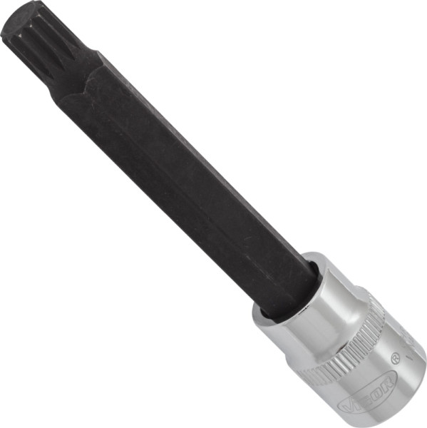 Embout de tournevis VIGOR, carré creux 10 mm (3/8"), profil cannelé interne XZN, M9, longueur : 93 mm, pour commande manuelle, V6117
