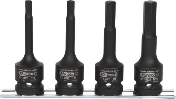 KS Tools Jeu de douilles à chocs 1/2", longues, 4 pièces, 515.1105