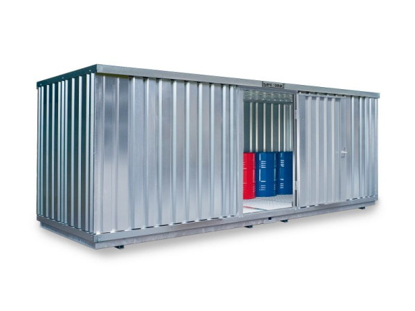 SÄBU SAFE Tank 1900 (Außenaufstellung), verzinkt, montiert, WGK, 6.080 x 2.170 x 2.310 mm, Einflügeltür mittig in der 6 m Seite, F319470101-F911