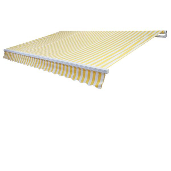 Housse de rechange Mendler pour auvent T790, housse de rechange pour auvent à bras articulé protection solaire, 4x3m, acrylique jaune-blanc, 81609