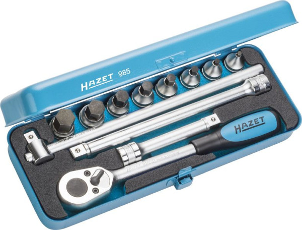 Jeu de douilles tournevis Hazet, carré creux 12,5 mm (1/2 pouce), profil à six pans creux, nombre d'outils : 12 985