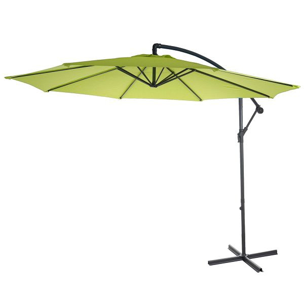 Mendler Acerra parapluie feu tricolore, pare-soleil, Ø 3m inclinable, polyester/acier 11kg, vert-citron sans pied, 46815