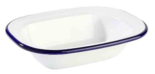 Bol APS -ENAMELWARE-, 16 x 12 cm, hauteur : 3,5 cm, tôle d'acier émaillée, intérieur : blanc, extérieur : blanc, 40667